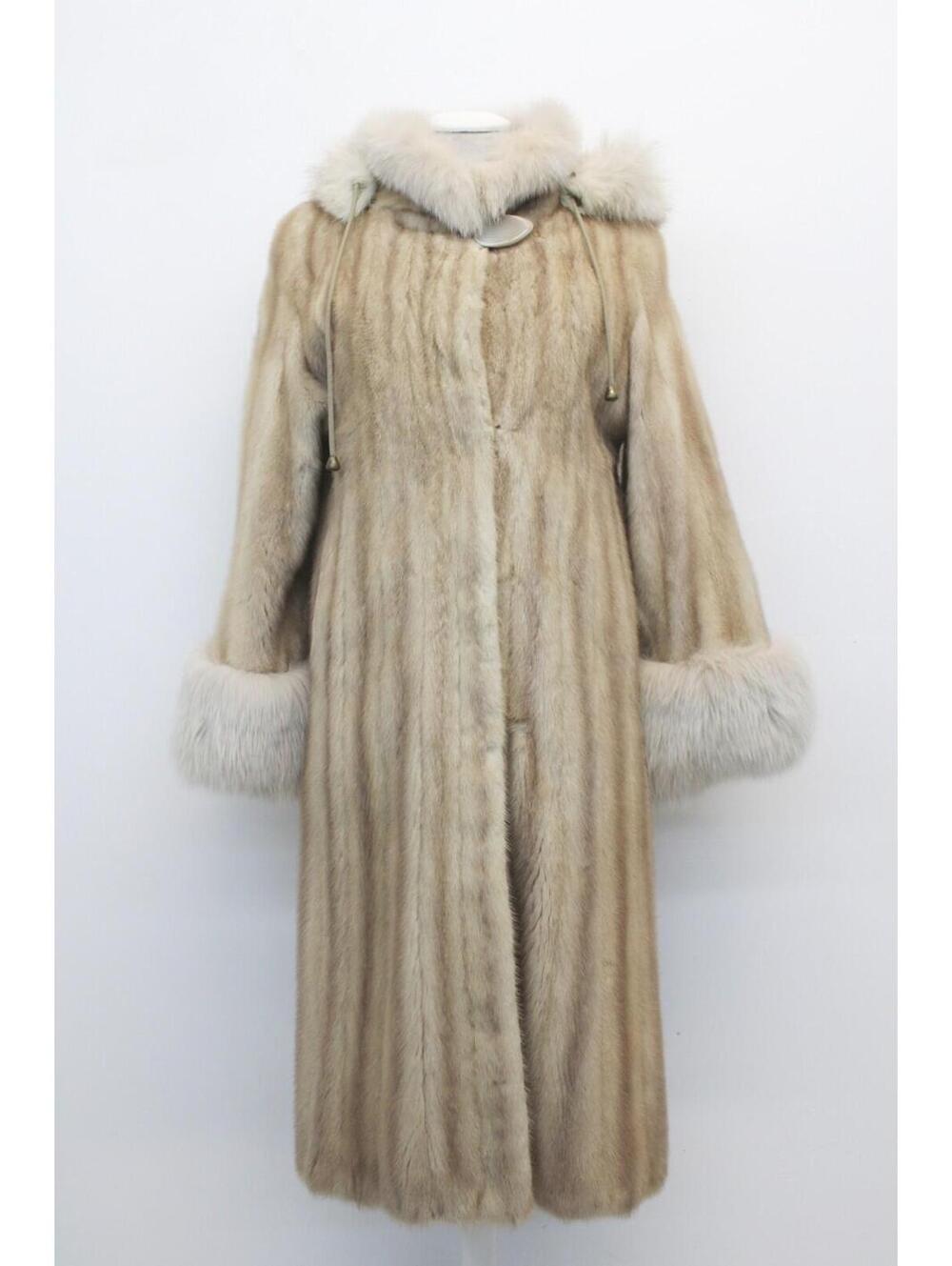EXCELLENT PEARL CANADIAN FEMALE MINK FOX FUR COAT JACKET WOMAN WOMEN SZ 4 PETITE